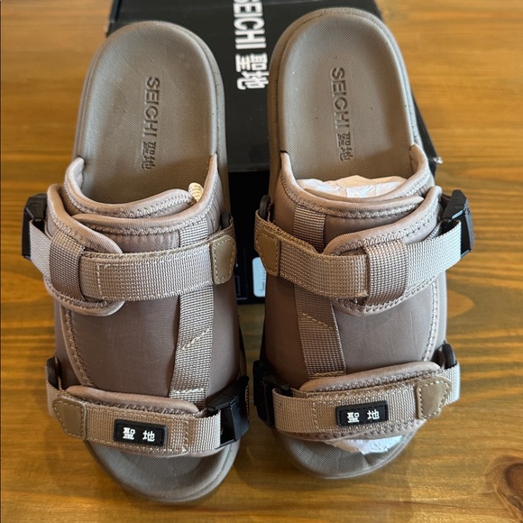 SEICHI Taupe adjustable sandals SLIDES SIZE 8 / 41 men’s NIB main image 3